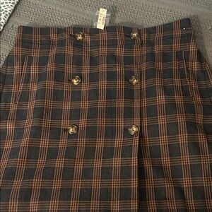 MADEWELL Women’s (NWT) Sz X large Brown and Black Plaid Skirt